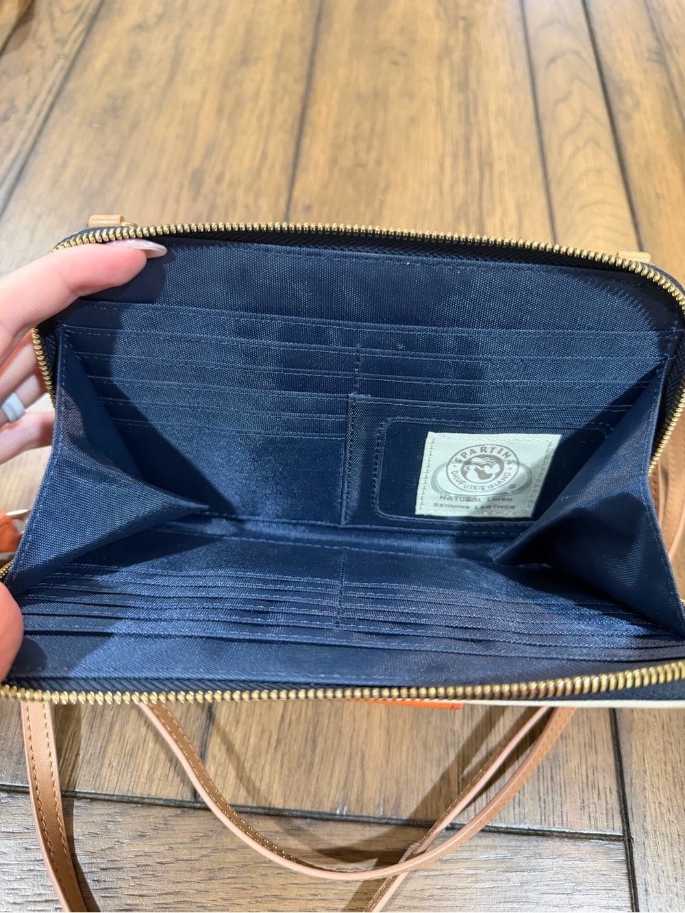 Spartina 449 Cream, Orange & Lime Crossbody Wallet like new - Picture 7 of 8
